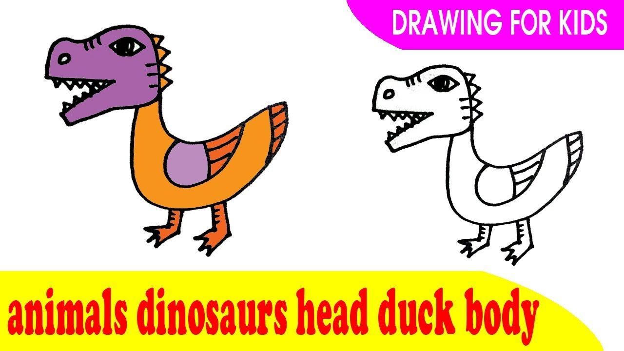 1280x720 How To Draw A Animals Dinosaurs Head Duck Body
