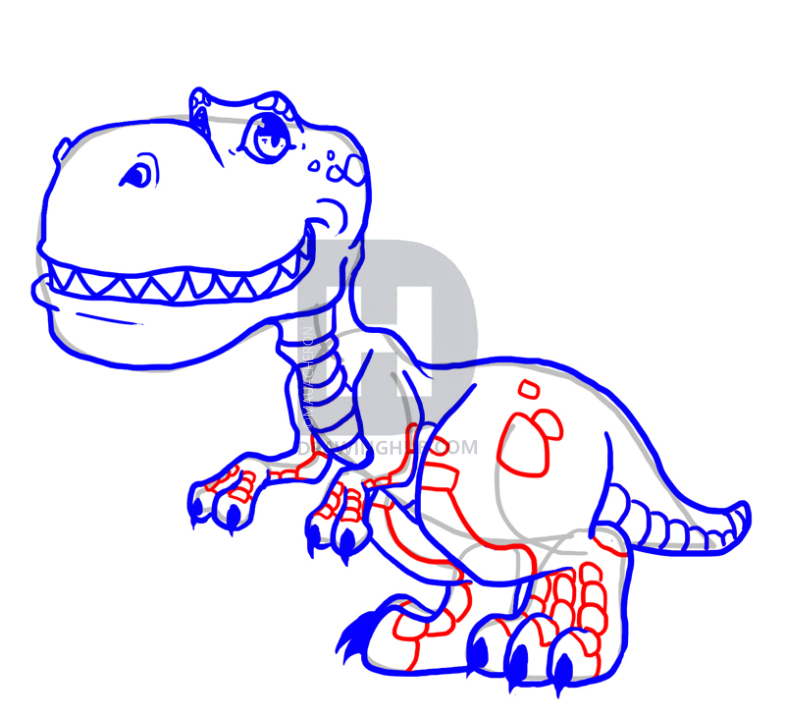 785x720 how to draw cute dinosaurs, cute dinosaurs, step