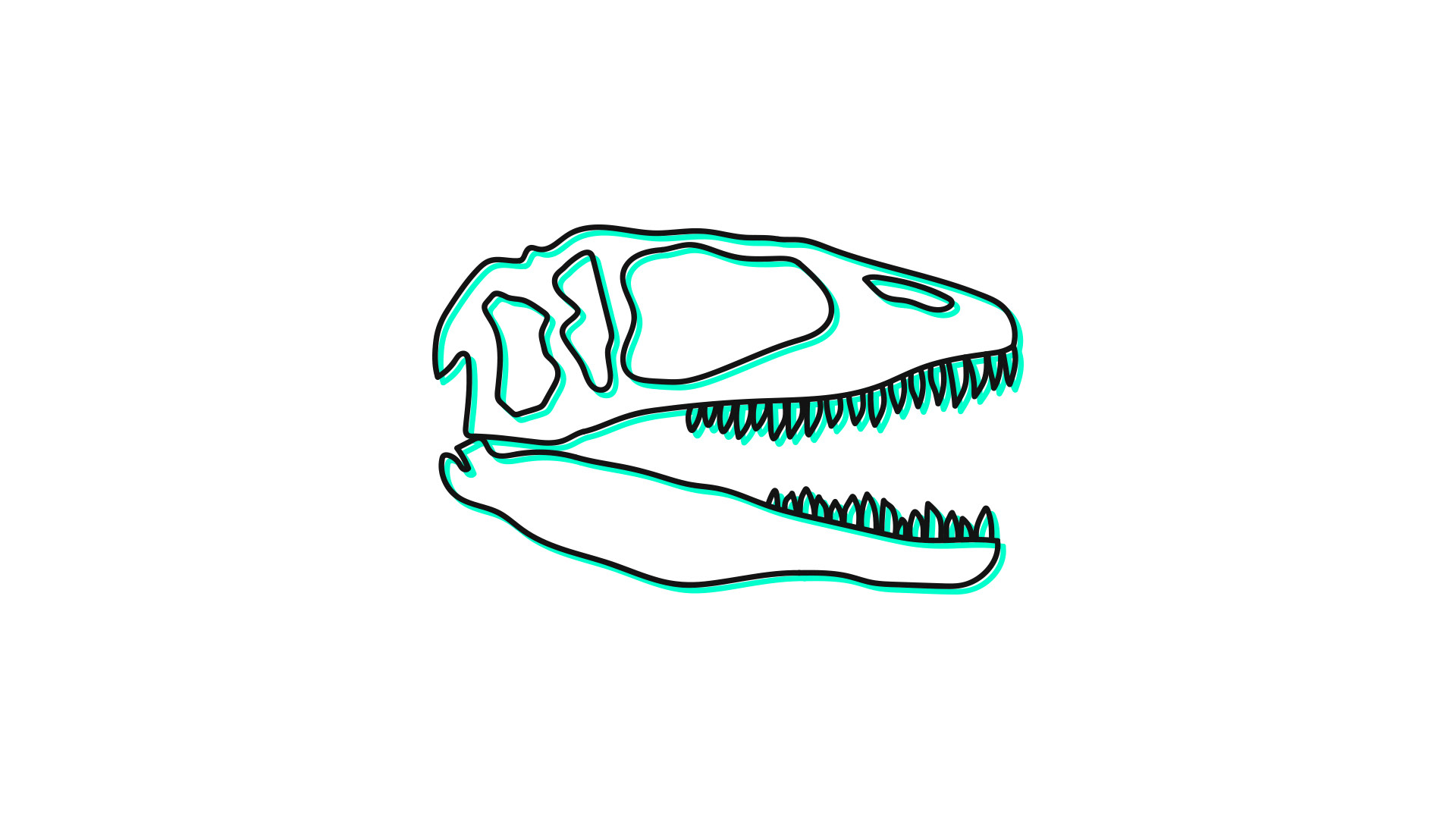 dinosaur with skull showing