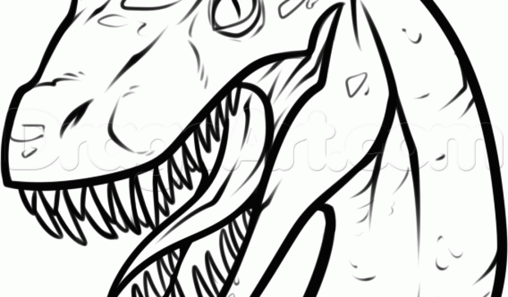 1024x600 t rex dinosaur drawing easy how to draw a raptor head step