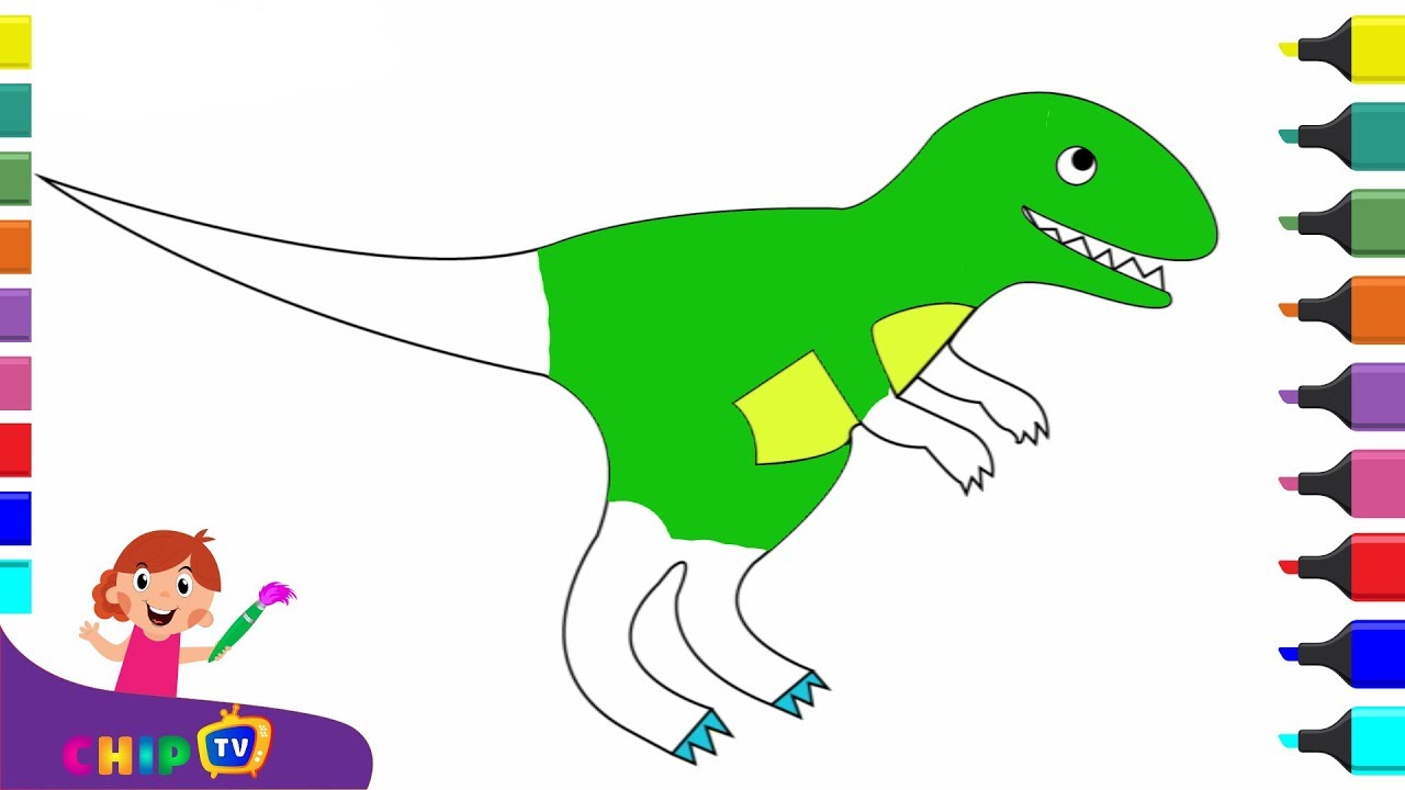 1280x720 Drawing Dinosaurs For Kids Color Pages For Kids Dinosaur King