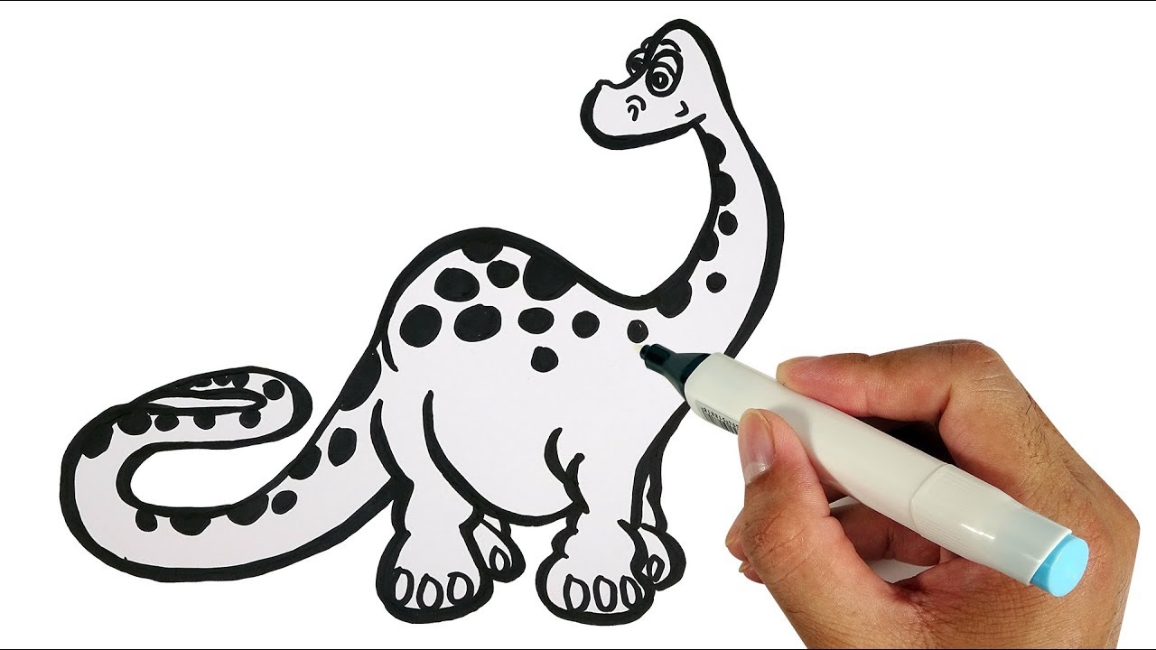 1280x720 How To Draw Dinosaurs Coloring Pages For Kids Bun Bap Tv