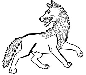 278x240 Vector Illustration Of Dire Wolf Black And White
