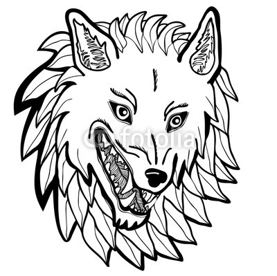 400x399 Vector Illustration Of Dire Wolf Black And White Buy Photos Ap