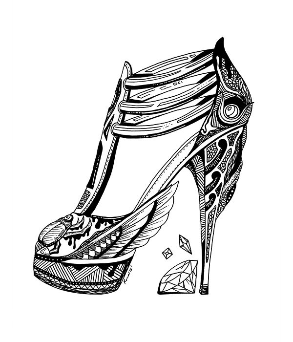 600x700 High Heel Drawing Series
