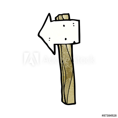 500x500 Cartoon Direction Sign