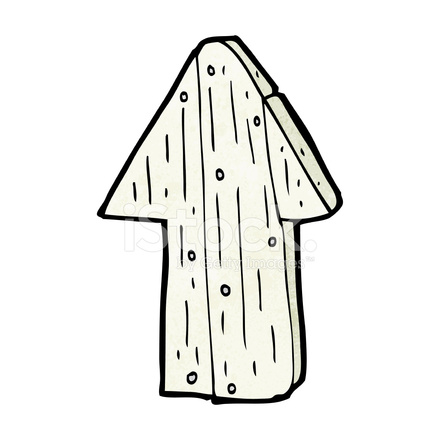 440x440 Cartoon Wooden Direction Arrow Stock Vector