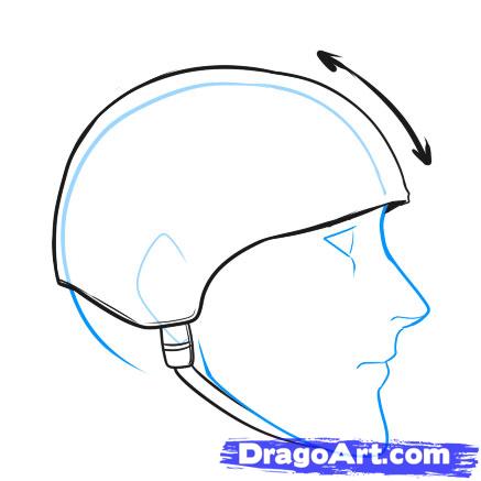 437x437 How To Draw A Helmet, Step