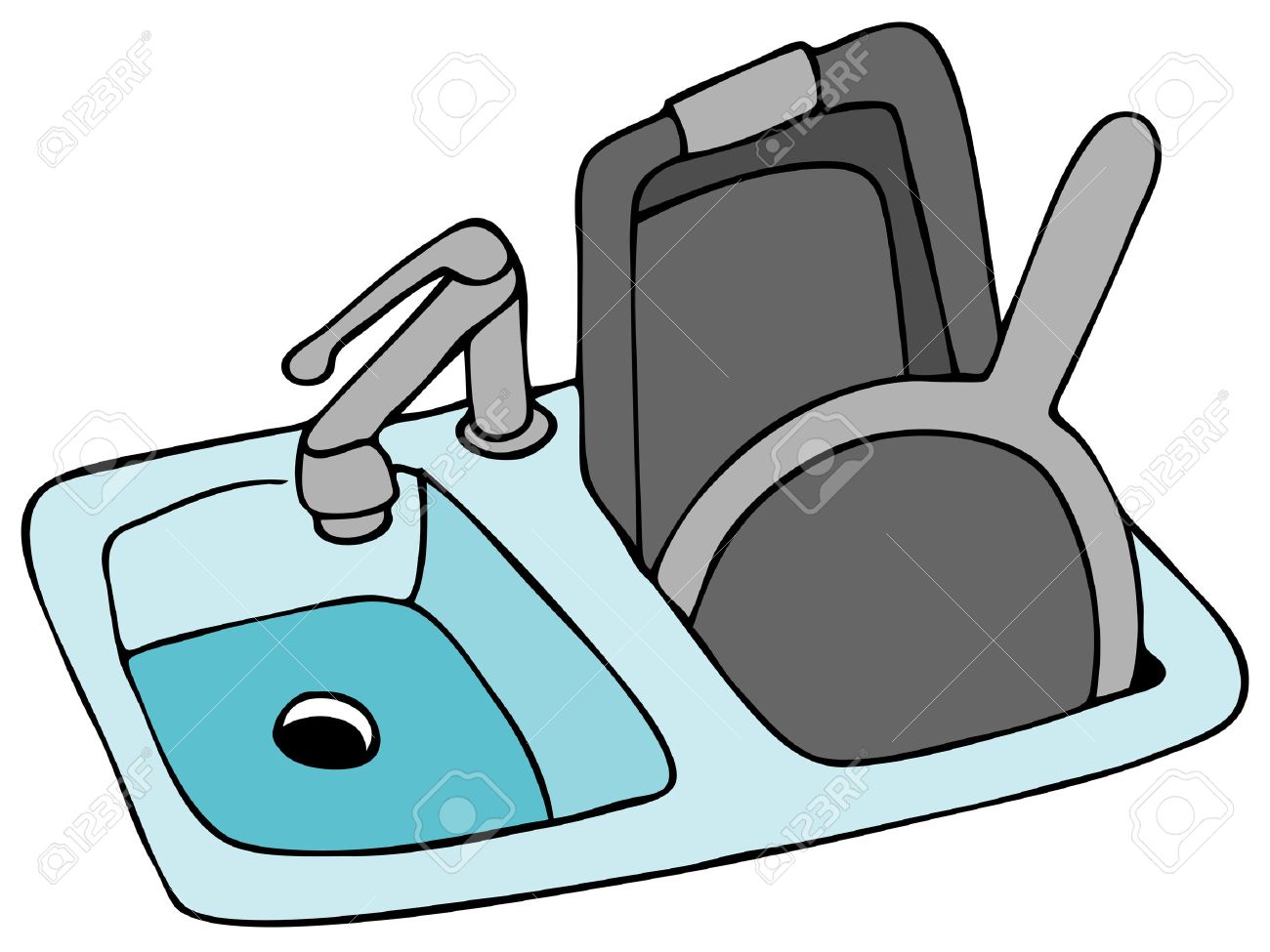 1300x975 Collection Of Free Dishes Clipart Sink Drawing Amusement