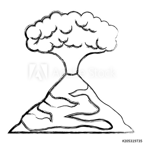 500x500 erupting volcano natural disaster vector illustration design