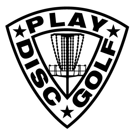 432x432 Play Disc Golf Shield Decal With Mach Basket Detail