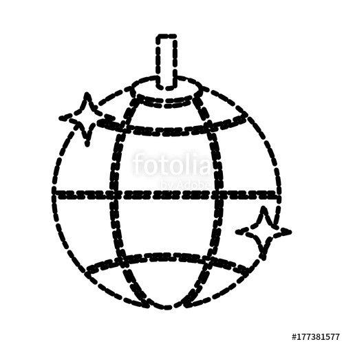500x500 Disco Ball Lights Icon Vector Illustration Graphic Design Stock