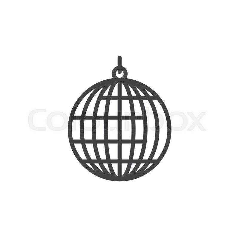 800x800 Disco Ball Line Icon, Outline Vector Stock Vector Colourbox