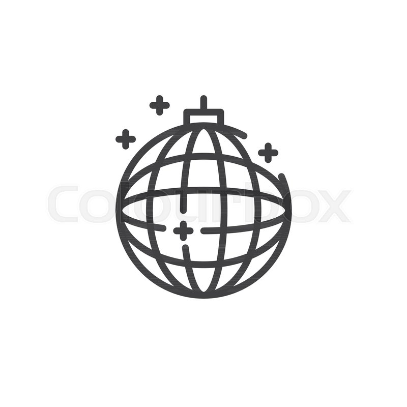 800x800 Party, Disco Ball Line Icon, Outline Stock Vector Colourbox