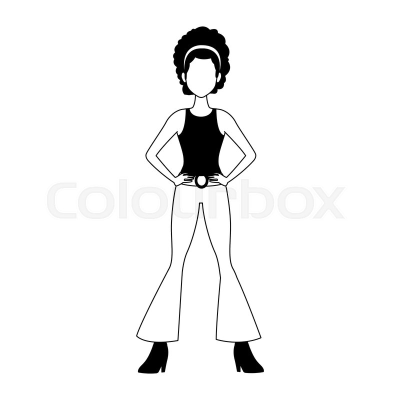 800x800 Disco Woman Cartoon Vector Stock Vector Colourbox