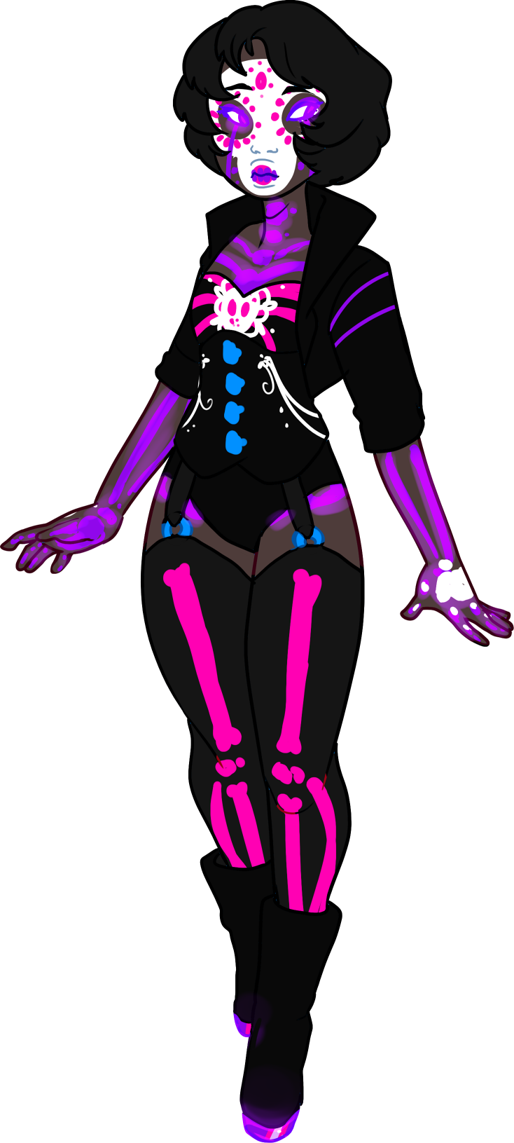 734x1631 Custom! Disco Skull