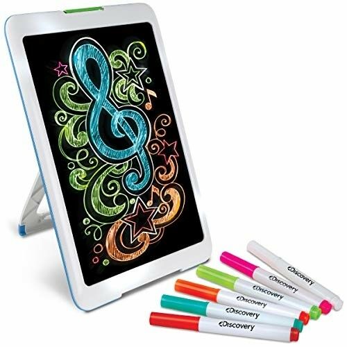 500x500 Discovery Kids Neon Glow Drawing Easel W Color Markers Built