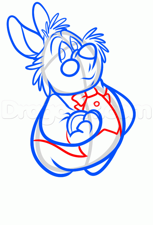 539x790 How To Draw Rabbit From Alice In Wonderland, Step