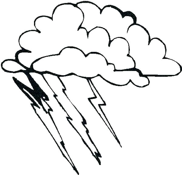 600x577 Bolt Coloring Pages Printable Of Cloud Lightning