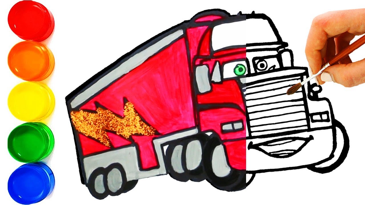 1280x720 Disney Cars Lightning Mcqueen Truck Art Drawing Painting