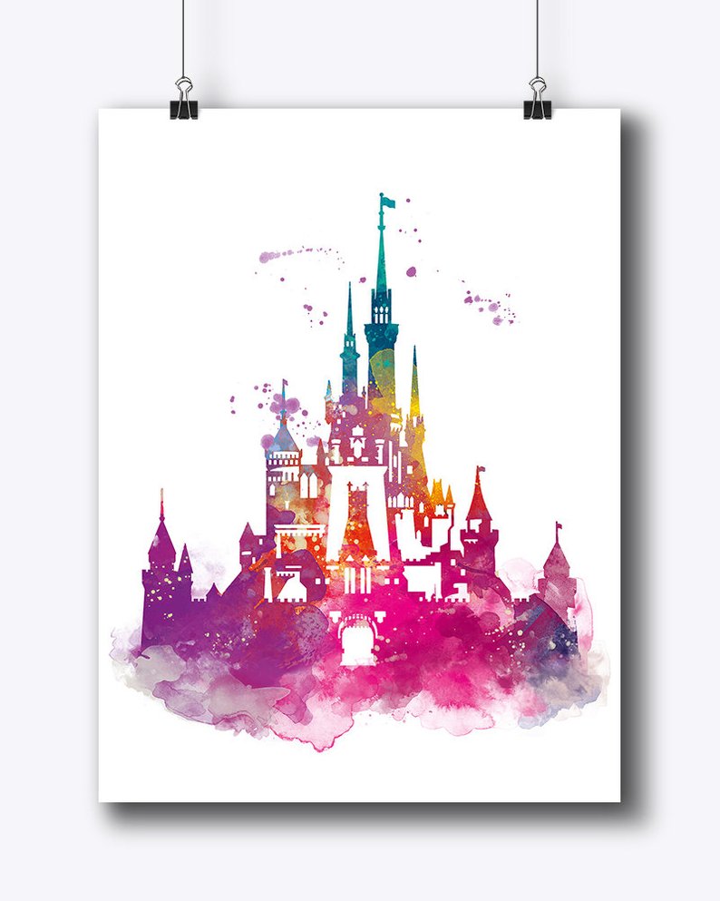 794x993 Cinderella Castle Watercolor Print Magic Kingdom Disney Art Etsy