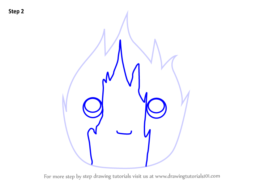 844x598 Learn How To Draw Kawaii Calcifer From Howl's Moving Castle