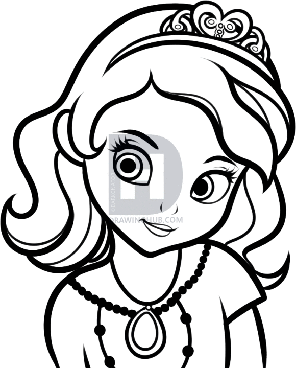 580x720 How To Draw Sofia The First, Step