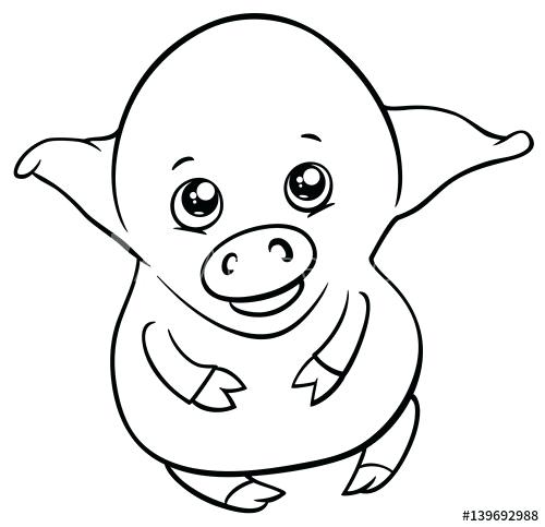 500x483 Cute Piglet Coloring