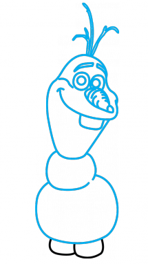 215x382 How To Draw Olaf, Frozen, Disney, Easy Step