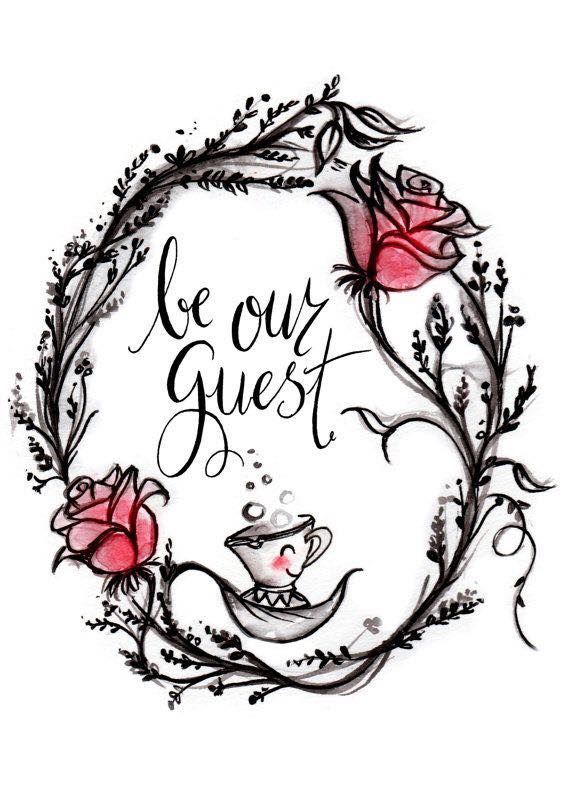 570x806 Be Our Guest Beauty And The Beast Wedding Disney Drawings