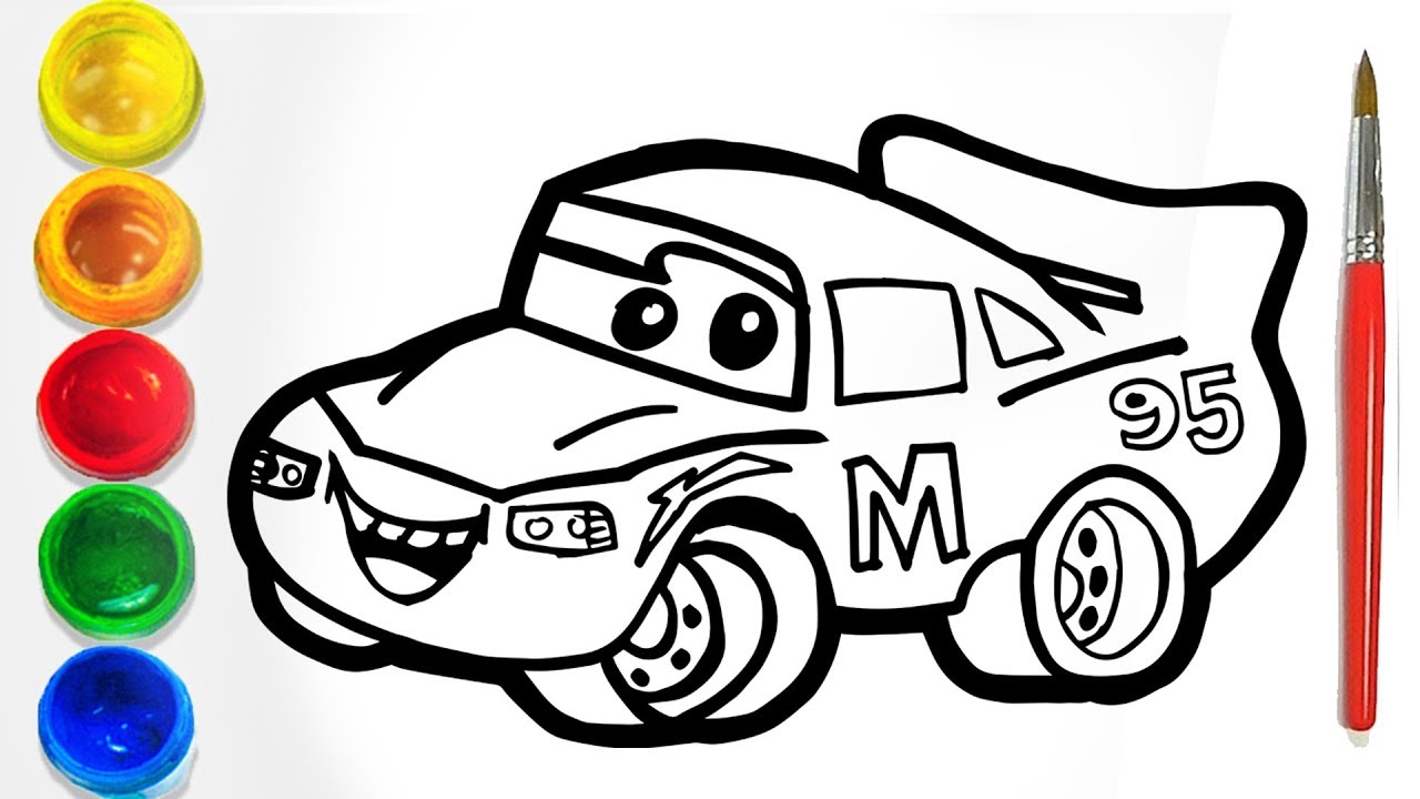 1280x720 How To Draw Disney Car Coloring And Drawing For Kids, Coloring