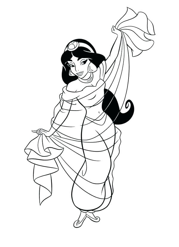600x829 Disney Jasmine Coloring Pages Princess Jasmine Coloring Pictures