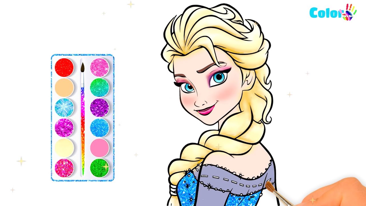 1280x720 Frozen Elsa Drawing And Coloring For Kids L Coloring Elsa Frozen