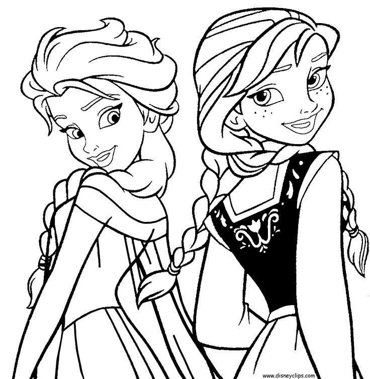 736x755 Disney Princess Coloring Pages Frozen Elsa And Anna
