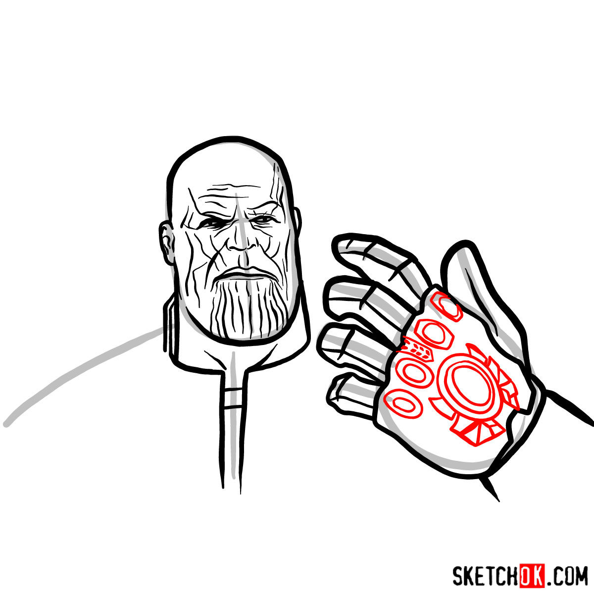1200x1200 how to draw thanos from the avengers infinity war film