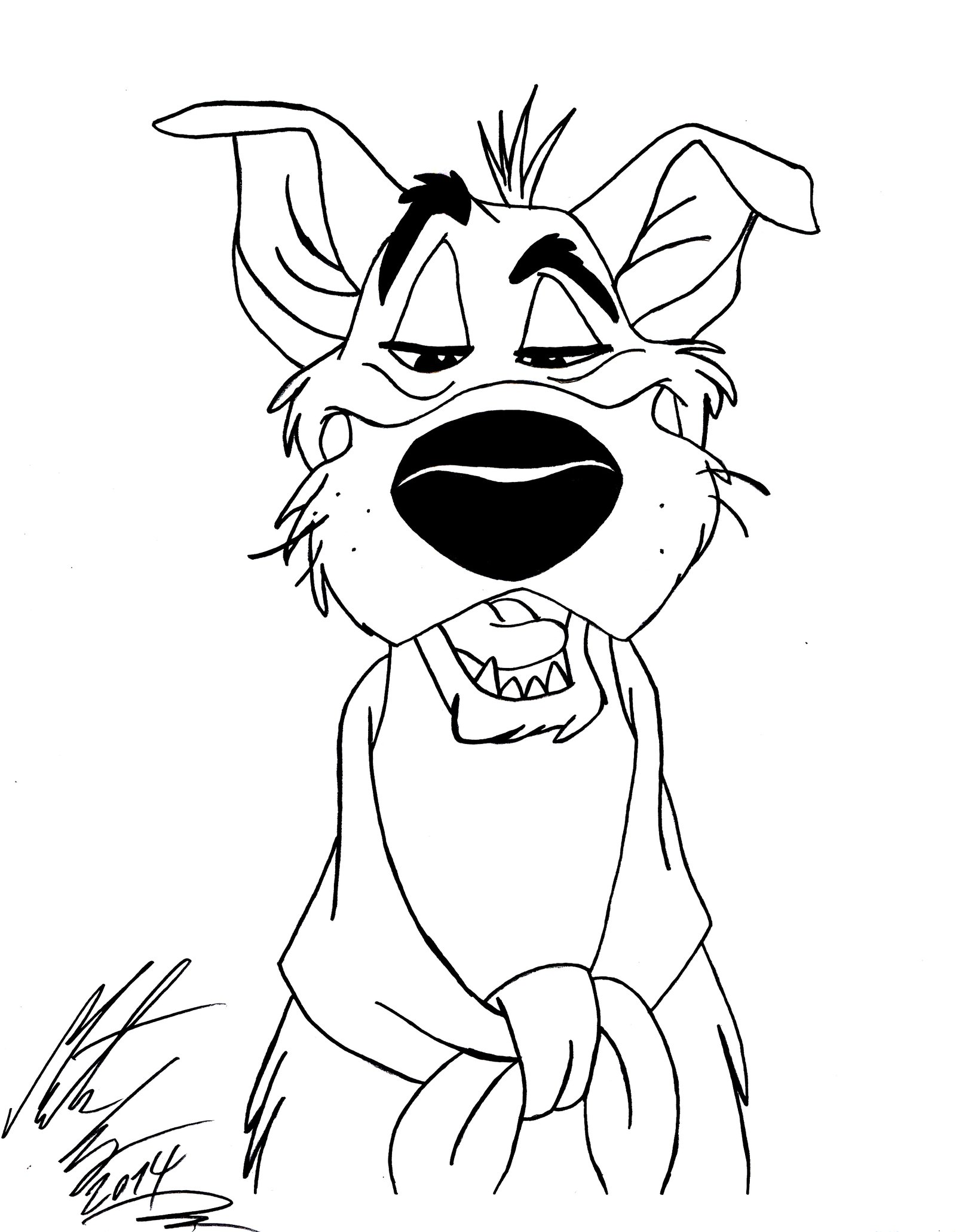 1600x2060 Disney Lineart Dog For Free Download