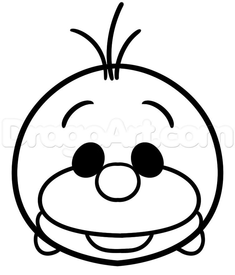 752x877 How To Draw Tsum Olaf, Step