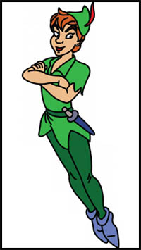 200x355 How To Draw Disney's Peter Pan Cartoon Characters Drawing