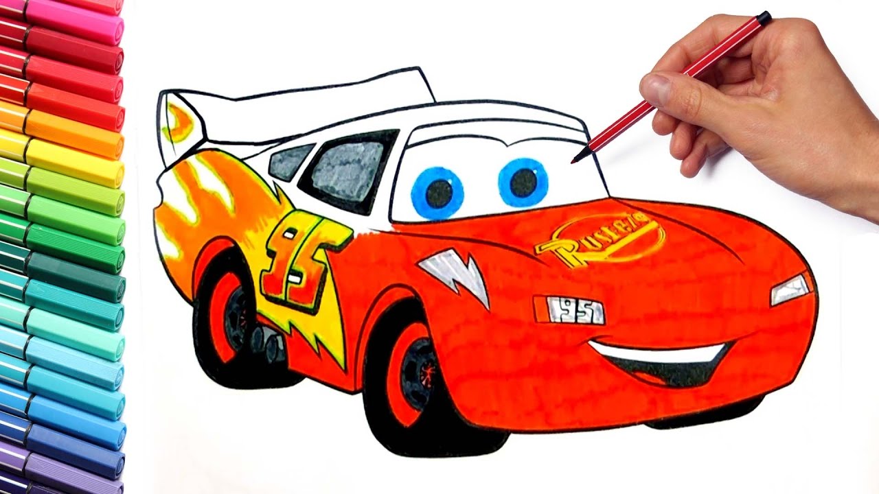 1280x720 Coloring Pages Lightning Mcqueen Cars Disney Learning Colors