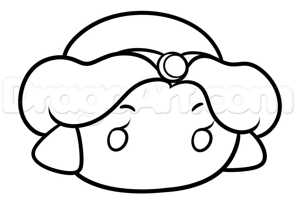 950x651 How To Draw Tsum Tsum Jasmine, Step