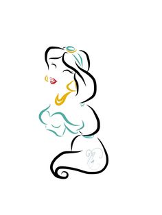 236x314 Princess Jasmine Silhouette Tattoo