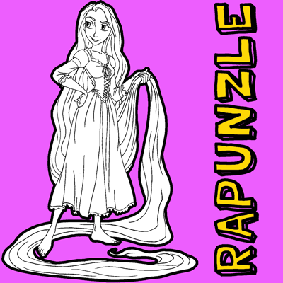 400x400 How To Draw Rapunzel From Tangled With Easy Step
