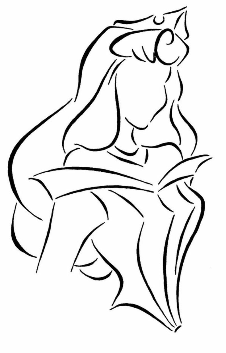 794x1240 Sleeping Beauty Outline Cross Stitch Etsy