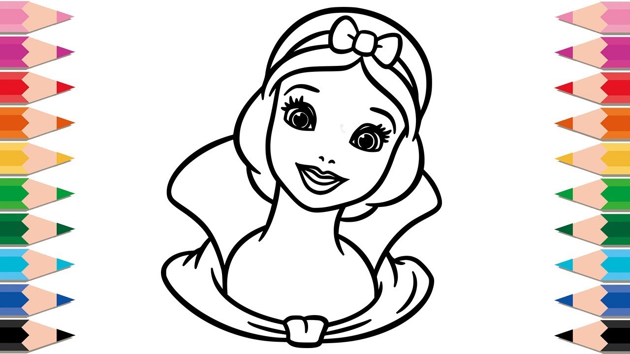1280x720 How To Draw Snow White Coloring Pages Disney Princess Learn Colors