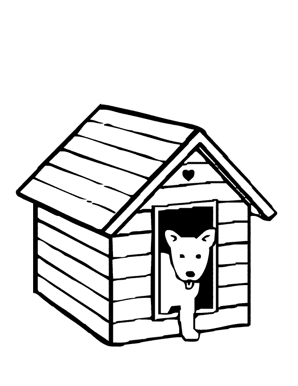 612x792 Coloring Pages Dog In Dog House Coloring