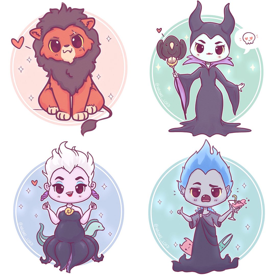 1080x1080 Chibi Disney Villains! All Of These Lil Guys Are Now