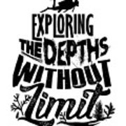 180x180 Scuba Exploring Depths Without Limit Diver Drawing