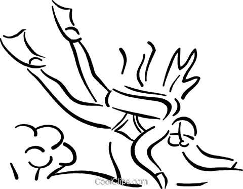 480x373 Scuba Diver Royalty Free Vector Clip Art Illustration