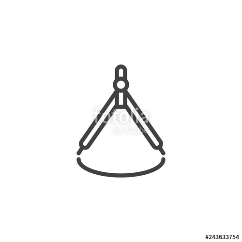 500x500 Compass Divider Line Icon Linear Style Sign For Mobile Concept