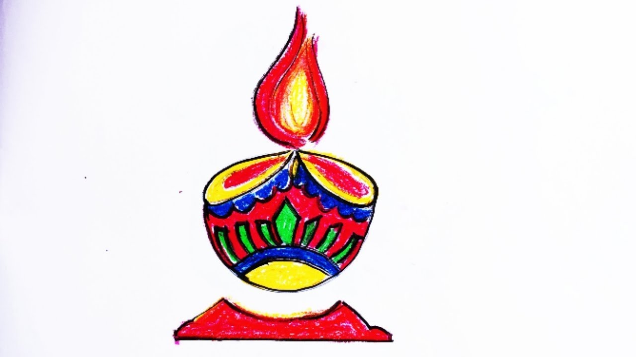 Diwali Diya Drawing | Free download on ClipArtMag